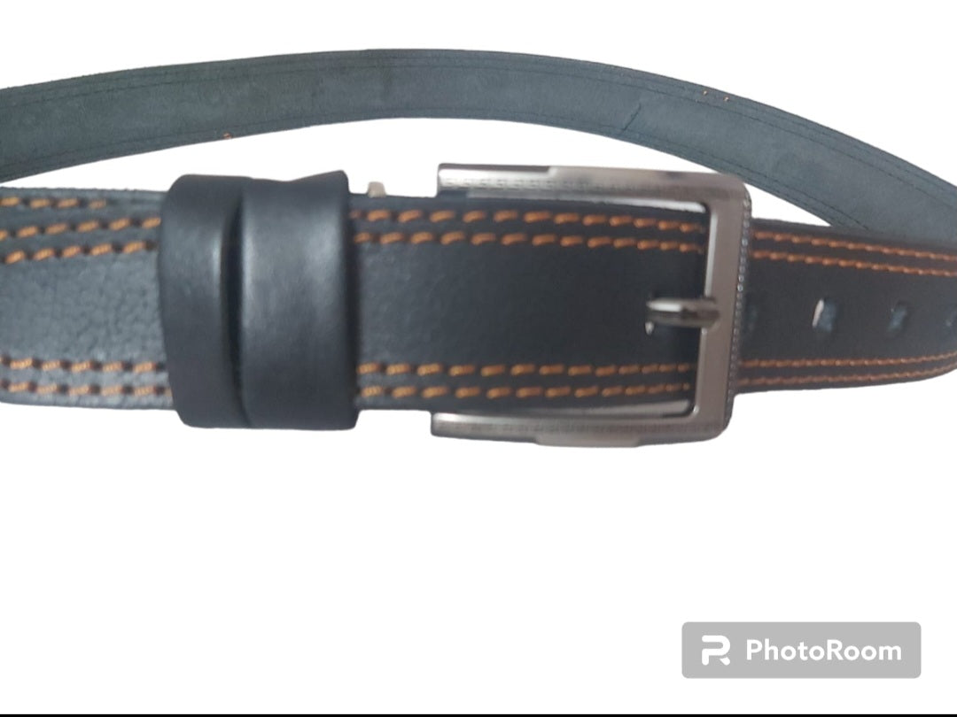 Trendy leather belt men - color black