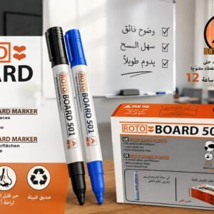 قلم سبورة بيضاء روتو بورد 501 من PEN TEC – 12 قلم